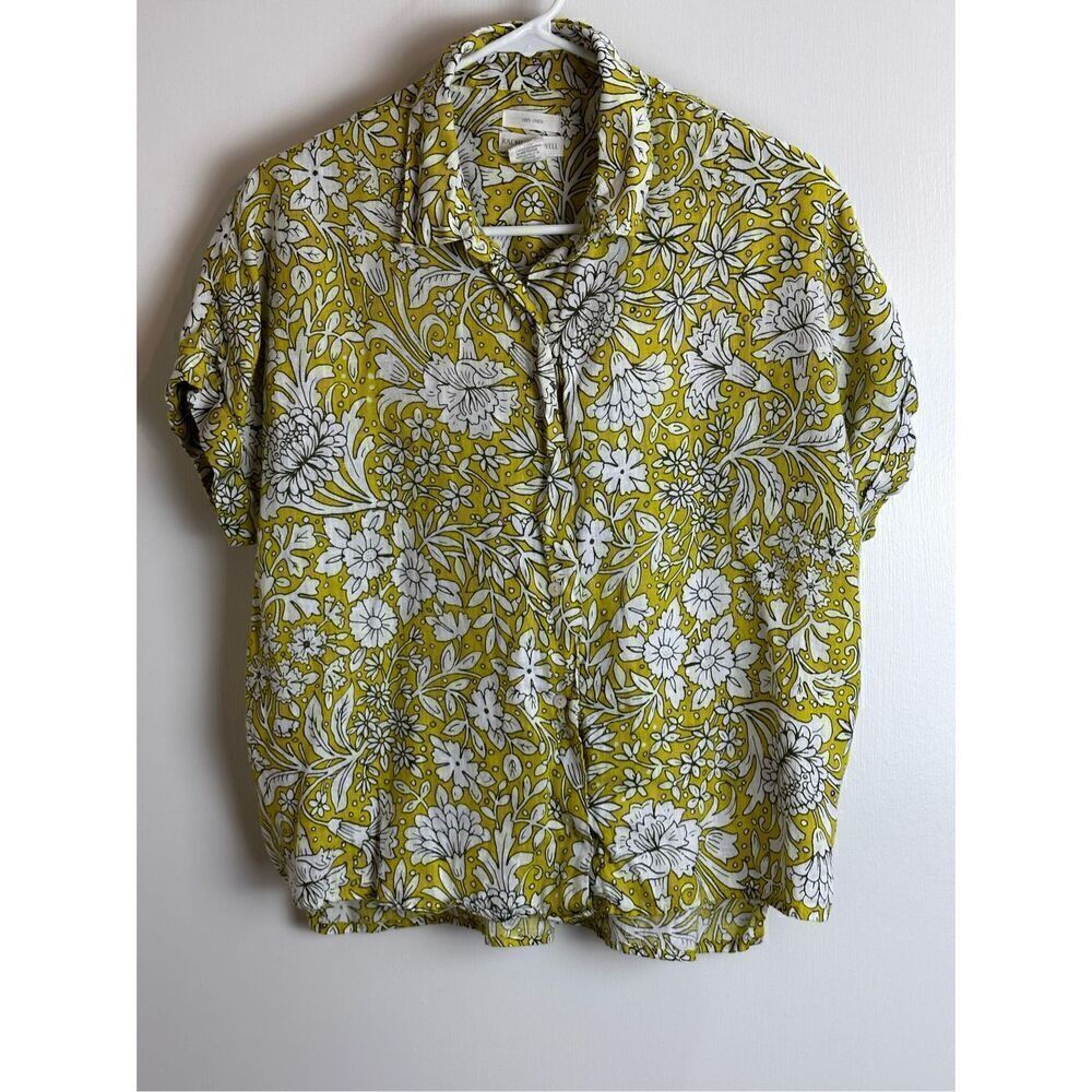 Rachel Ashwell green and white short sleeve top Size S